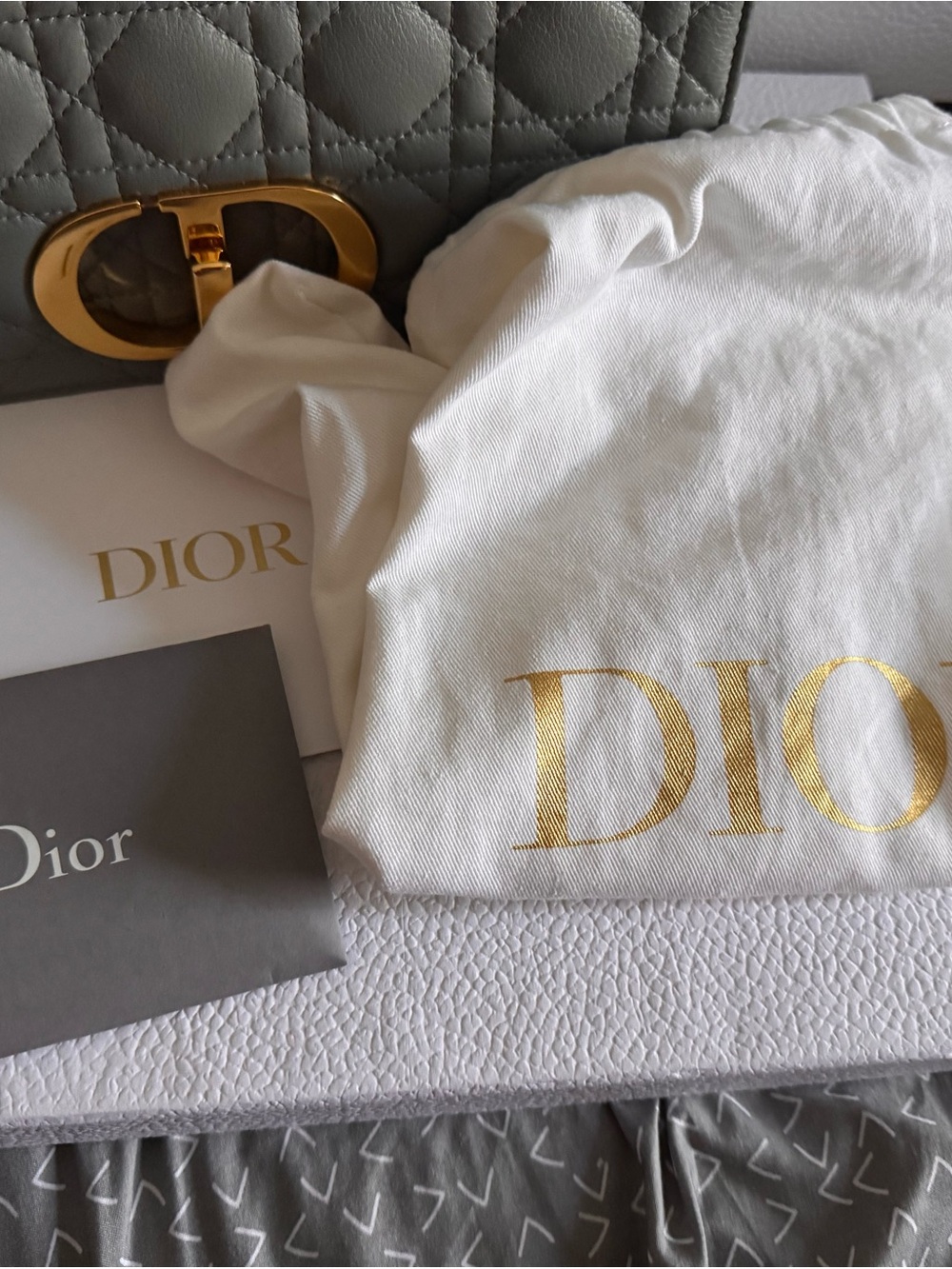 FIRM PRICE Dior Caro Medium - Stone Grey - Picture 9 of 10